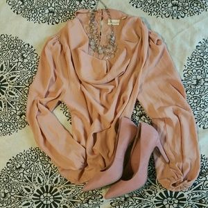 Dusty rose pink blouse